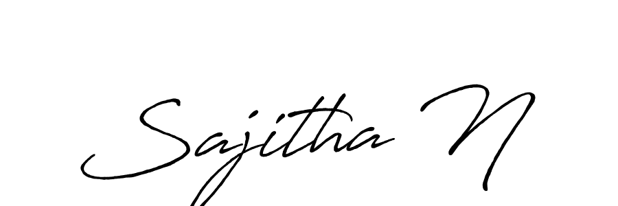 Create a beautiful signature design for name Sajitha N. With this signature (Antro_Vectra_Bolder) fonts, you can make a handwritten signature for free. Sajitha N signature style 7 images and pictures png