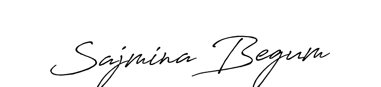 How to make Sajmina Begum name signature. Use Antro_Vectra_Bolder style for creating short signs online. This is the latest handwritten sign. Sajmina Begum signature style 7 images and pictures png