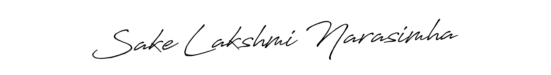 Create a beautiful signature design for name Sake Lakshmi Narasimha. With this signature (Antro_Vectra_Bolder) fonts, you can make a handwritten signature for free. Sake Lakshmi Narasimha signature style 7 images and pictures png