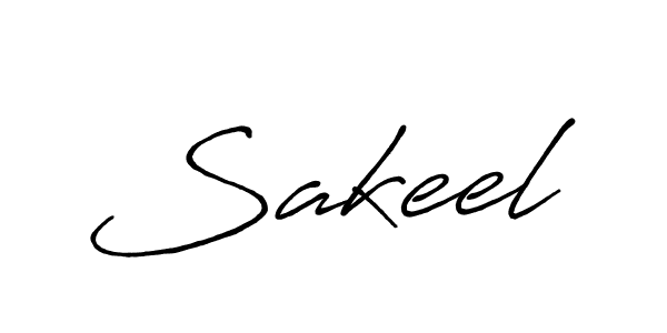 How to make Sakeel name signature. Use Antro_Vectra_Bolder style for creating short signs online. This is the latest handwritten sign. Sakeel signature style 7 images and pictures png
