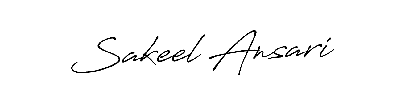 Create a beautiful signature design for name Sakeel Ansari. With this signature (Antro_Vectra_Bolder) fonts, you can make a handwritten signature for free. Sakeel Ansari signature style 7 images and pictures png
