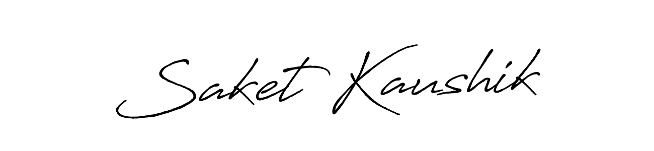 Make a beautiful signature design for name Saket Kaushik. With this signature (Antro_Vectra_Bolder) style, you can create a handwritten signature for free. Saket Kaushik signature style 7 images and pictures png