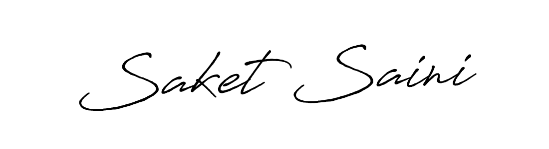 Make a beautiful signature design for name Saket Saini. With this signature (Antro_Vectra_Bolder) style, you can create a handwritten signature for free. Saket Saini signature style 7 images and pictures png