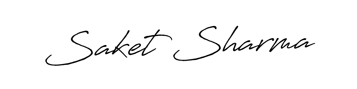 Also we have Saket Sharma name is the best signature style. Create professional handwritten signature collection using Antro_Vectra_Bolder autograph style. Saket Sharma signature style 7 images and pictures png