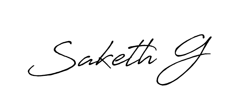 The best way (Antro_Vectra_Bolder) to make a short signature is to pick only two or three words in your name. The name Saketh G include a total of six letters. For converting this name. Saketh G signature style 7 images and pictures png