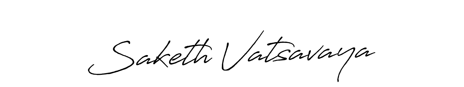 Create a beautiful signature design for name Saketh Vatsavaya. With this signature (Antro_Vectra_Bolder) fonts, you can make a handwritten signature for free. Saketh Vatsavaya signature style 7 images and pictures png