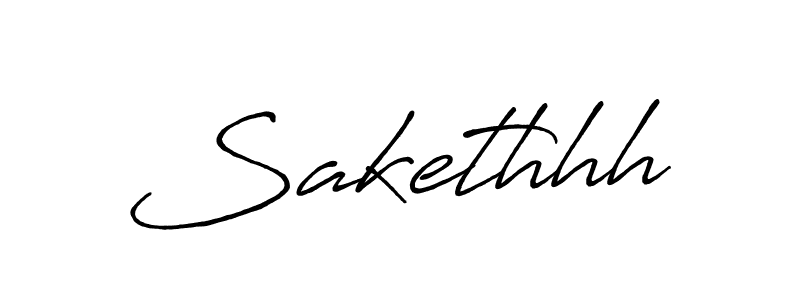 How to make Sakethhh signature? Antro_Vectra_Bolder is a professional autograph style. Create handwritten signature for Sakethhh name. Sakethhh signature style 7 images and pictures png