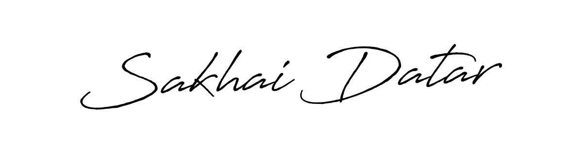 Make a beautiful signature design for name Sakhai Datar. With this signature (Antro_Vectra_Bolder) style, you can create a handwritten signature for free. Sakhai Datar signature style 7 images and pictures png