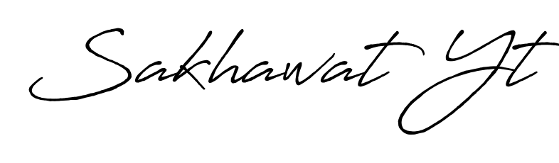 Designed for modern professionals: Sakhawat Yt name signature crafted with Antro_Vectra_Bolder script. Ready for digital PDF workflows. Sakhawat Yt signature style 7 images and pictures png
