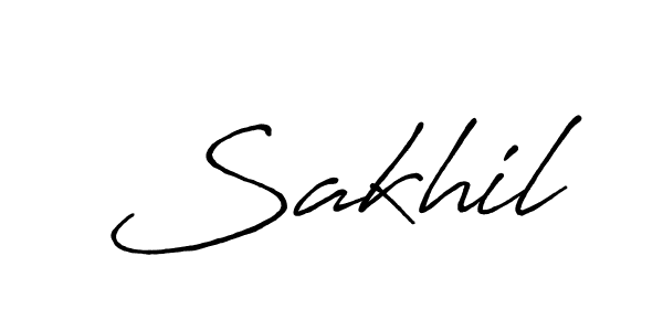 Also we have Sakhil name is the best signature style. Create professional handwritten signature collection using Antro_Vectra_Bolder autograph style. Sakhil signature style 7 images and pictures png