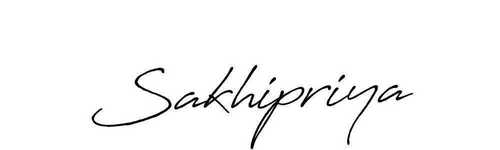 How to make Sakhipriya name signature. Use Antro_Vectra_Bolder style for creating short signs online. This is the latest handwritten sign. Sakhipriya signature style 7 images and pictures png