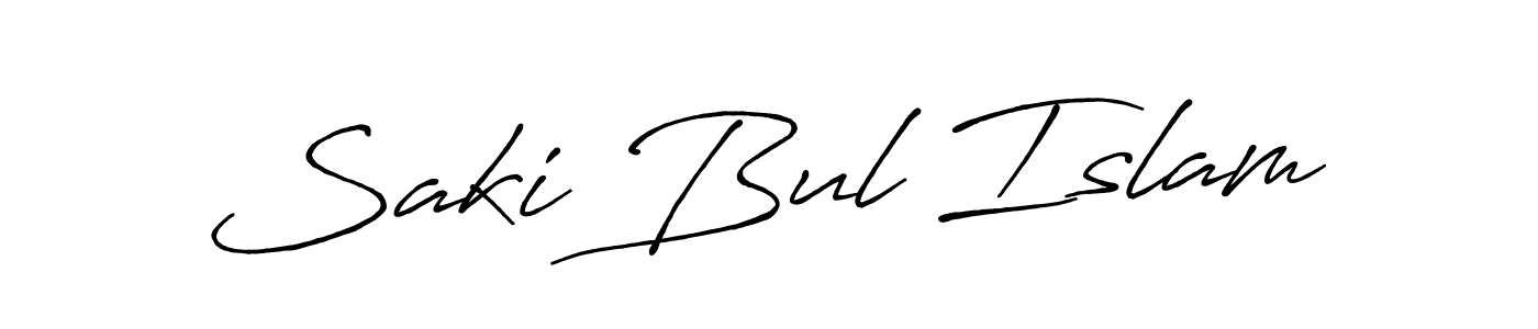 Create a beautiful signature design for name Saki Bul Islam. With this signature (Antro_Vectra_Bolder) fonts, you can make a handwritten signature for free. Saki Bul Islam signature style 7 images and pictures png