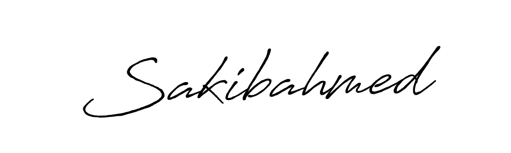 How to make Sakibahmed name signature. Use Antro_Vectra_Bolder style for creating short signs online. This is the latest handwritten sign. Sakibahmed signature style 7 images and pictures png