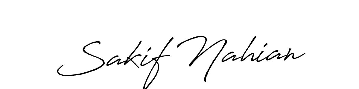 Use a signature maker to create a handwritten signature online. With this signature software, you can design (Antro_Vectra_Bolder) your own signature for name Sakif Nahian. Sakif Nahian signature style 7 images and pictures png