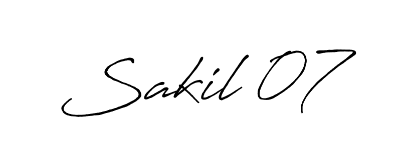 Use a signature maker to create a handwritten signature online. With this signature software, you can design (Antro_Vectra_Bolder) your own signature for name Sakil 07. Sakil 07 signature style 7 images and pictures png