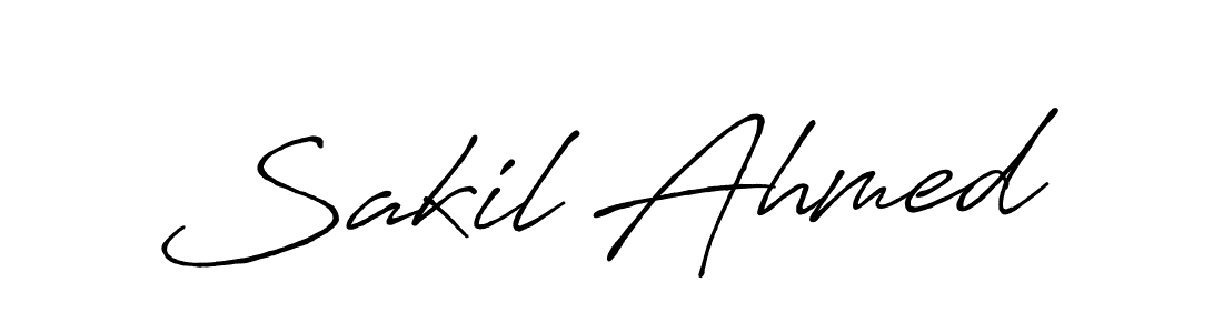 Design your own signature with our free online signature maker. With this signature software, you can create a handwritten (Antro_Vectra_Bolder) signature for name Sakil Ahmed. Sakil Ahmed signature style 7 images and pictures png