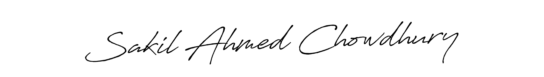 Create a beautiful signature design for name Sakil Ahmed Chowdhury. With this signature (Antro_Vectra_Bolder) fonts, you can make a handwritten signature for free. Sakil Ahmed Chowdhury signature style 7 images and pictures png
