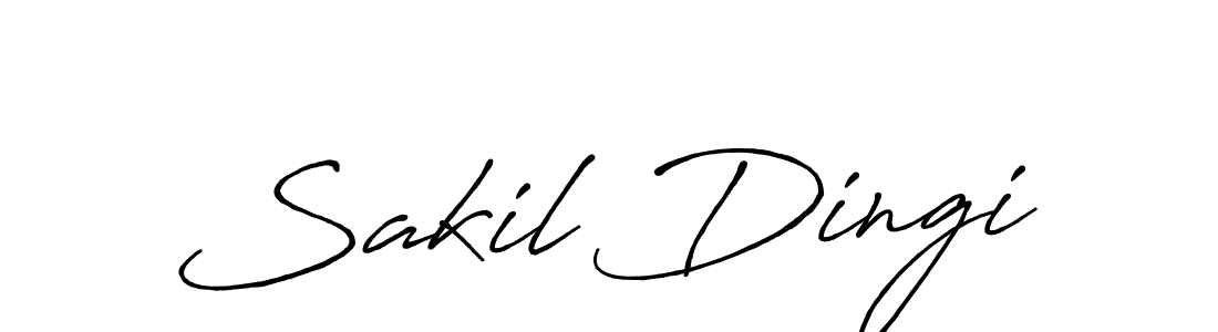 How to make Sakil Dingi name signature. Use Antro_Vectra_Bolder style for creating short signs online. This is the latest handwritten sign. Sakil Dingi signature style 7 images and pictures png