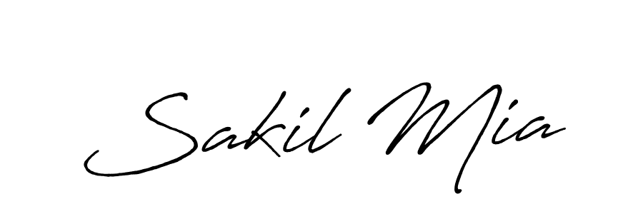 How to make Sakil Mia name signature. Use Antro_Vectra_Bolder style for creating short signs online. This is the latest handwritten sign. Sakil Mia signature style 7 images and pictures png