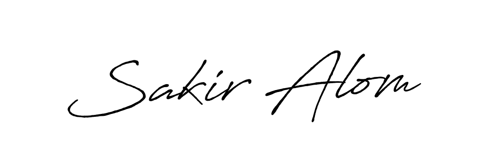 How to make Sakir Alom name signature. Use Antro_Vectra_Bolder style for creating short signs online. This is the latest handwritten sign. Sakir Alom signature style 7 images and pictures png