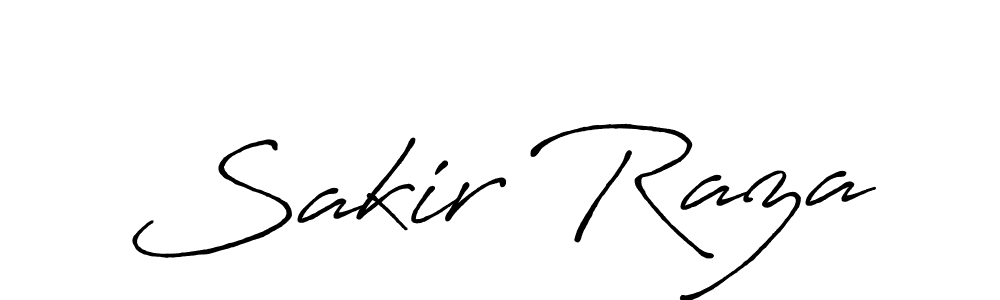 Make a beautiful signature design for name Sakir Raza. With this signature (Antro_Vectra_Bolder) style, you can create a handwritten signature for free. Sakir Raza signature style 7 images and pictures png