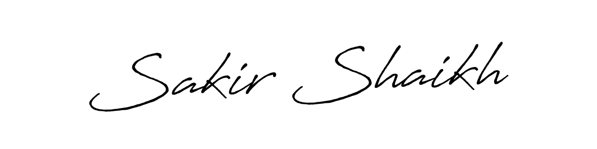 How to make Sakir Shaikh name signature. Use Antro_Vectra_Bolder style for creating short signs online. This is the latest handwritten sign. Sakir Shaikh signature style 7 images and pictures png