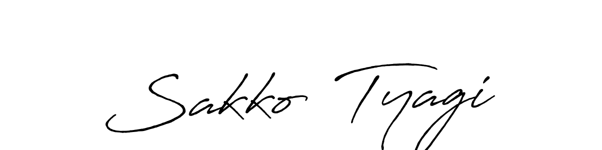 This is the best signature style for the Sakko  Tyagi name. Also you like these signature font (Antro_Vectra_Bolder). Mix name signature. Sakko  Tyagi signature style 7 images and pictures png