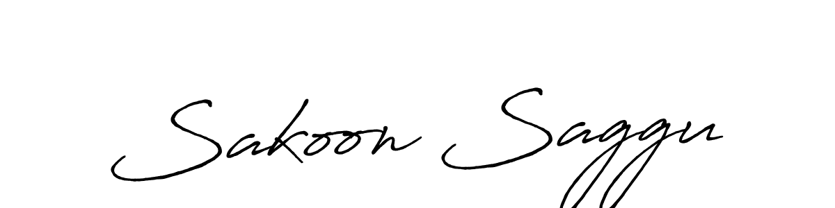 Make a beautiful signature design for name Sakoon Saggu. With this signature (Antro_Vectra_Bolder) style, you can create a handwritten signature for free. Sakoon Saggu signature style 7 images and pictures png