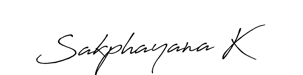 Use a signature maker to create a handwritten signature online. With this signature software, you can design (Antro_Vectra_Bolder) your own signature for name Sakphayana K. Sakphayana K signature style 7 images and pictures png