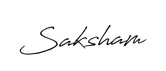 It looks lik you need a new signature style for name Saksham. Design unique handwritten (Antro_Vectra_Bolder) signature with our free signature maker in just a few clicks. Saksham signature style 7 images and pictures png