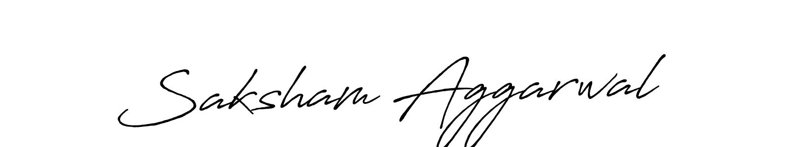 Make a beautiful signature design for name Saksham Aggarwal. With this signature (Antro_Vectra_Bolder) style, you can create a handwritten signature for free. Saksham Aggarwal signature style 7 images and pictures png