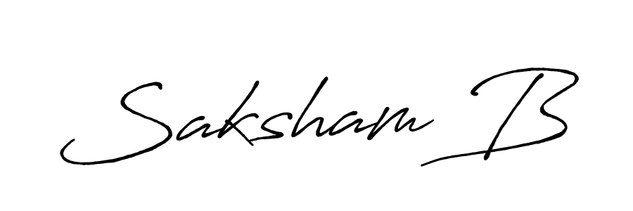 How to make Saksham B signature? Antro_Vectra_Bolder is a professional autograph style. Create handwritten signature for Saksham B name. Saksham B signature style 7 images and pictures png