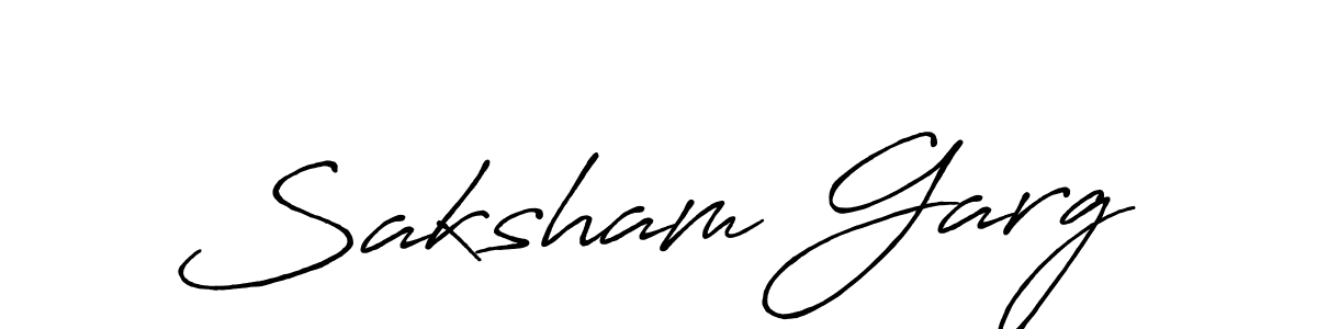 The best way (Antro_Vectra_Bolder) to make a short signature is to pick only two or three words in your name. The name Saksham Garg include a total of six letters. For converting this name. Saksham Garg signature style 7 images and pictures png