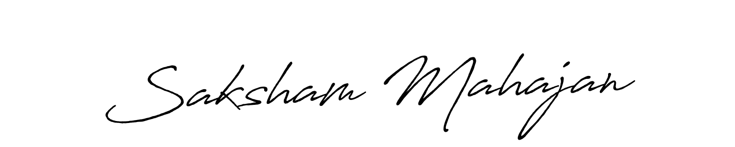 How to make Saksham Mahajan signature? Antro_Vectra_Bolder is a professional autograph style. Create handwritten signature for Saksham Mahajan name. Saksham Mahajan signature style 7 images and pictures png