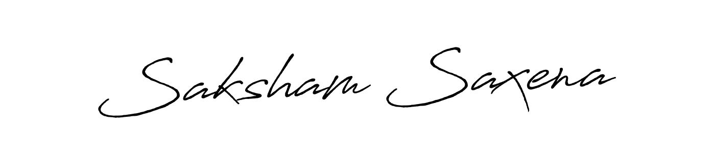 You should practise on your own different ways (Antro_Vectra_Bolder) to write your name (Saksham Saxena) in signature. don't let someone else do it for you. Saksham Saxena signature style 7 images and pictures png