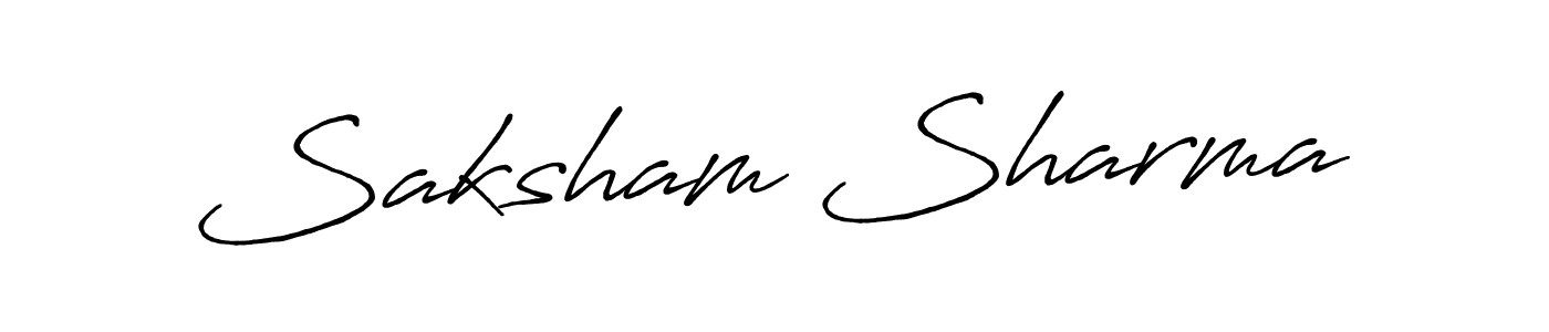 Also we have Saksham Sharma name is the best signature style. Create professional handwritten signature collection using Antro_Vectra_Bolder autograph style. Saksham Sharma signature style 7 images and pictures png