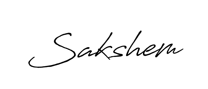 Use a signature maker to create a handwritten signature online. With this signature software, you can design (Antro_Vectra_Bolder) your own signature for name Sakshem. Sakshem signature style 7 images and pictures png