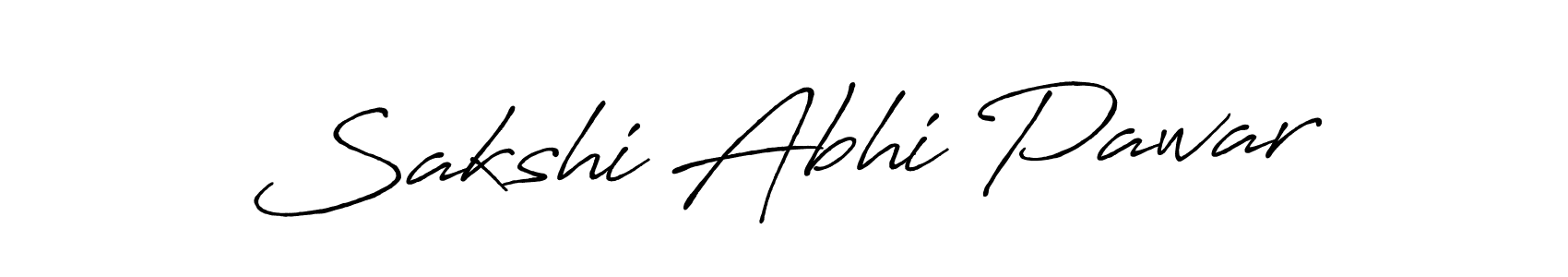 Use a signature maker to create a handwritten signature online. With this signature software, you can design (Antro_Vectra_Bolder) your own signature for name Sakshi Abhi Pawar. Sakshi Abhi Pawar signature style 7 images and pictures png