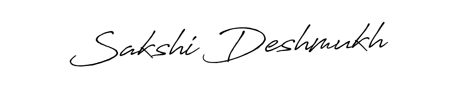 Make a beautiful signature design for name Sakshi Deshmukh. With this signature (Antro_Vectra_Bolder) style, you can create a handwritten signature for free. Sakshi Deshmukh signature style 7 images and pictures png