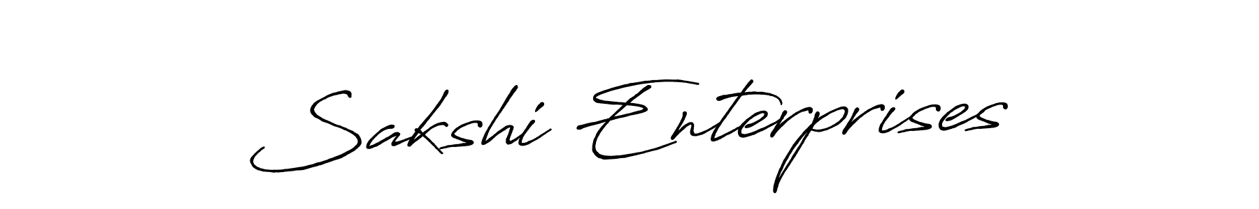 Sakshi Enterprises stylish signature style. Best Handwritten Sign (Antro_Vectra_Bolder) for my name. Handwritten Signature Collection Ideas for my name Sakshi Enterprises. Sakshi Enterprises signature style 7 images and pictures png