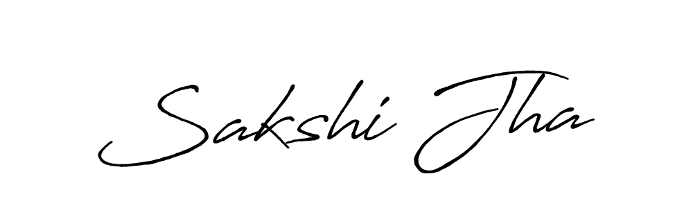 How to make Sakshi Jha name signature. Use Antro_Vectra_Bolder style for creating short signs online. This is the latest handwritten sign. Sakshi Jha signature style 7 images and pictures png