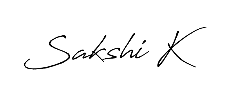 Sakshi K stylish signature style. Best Handwritten Sign (Antro_Vectra_Bolder) for my name. Handwritten Signature Collection Ideas for my name Sakshi K. Sakshi K signature style 7 images and pictures png