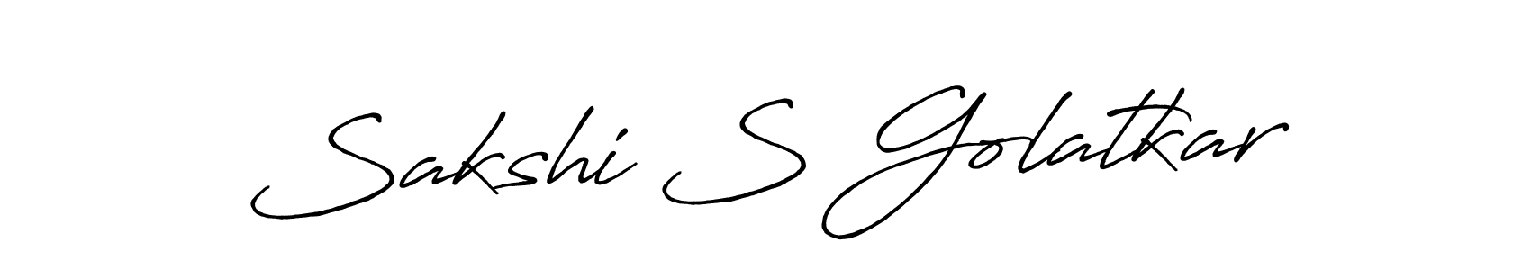 Make a beautiful signature design for name Sakshi S Golatkar. With this signature (Antro_Vectra_Bolder) style, you can create a handwritten signature for free. Sakshi S Golatkar signature style 7 images and pictures png