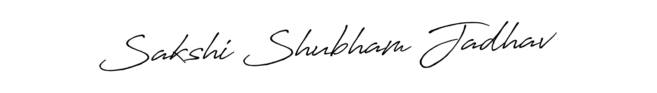 Create a beautiful signature design for name Sakshi Shubham Jadhav. With this signature (Antro_Vectra_Bolder) fonts, you can make a handwritten signature for free. Sakshi Shubham Jadhav signature style 7 images and pictures png