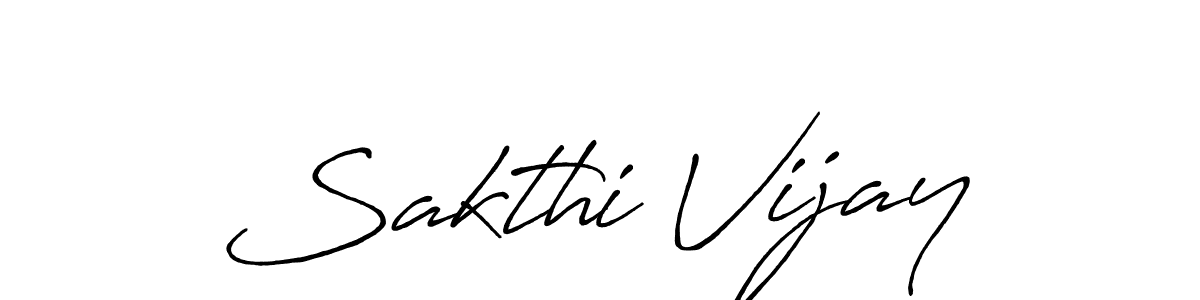 Make a beautiful signature design for name Sakthi Vijay. With this signature (Antro_Vectra_Bolder) style, you can create a handwritten signature for free. Sakthi Vijay signature style 7 images and pictures png