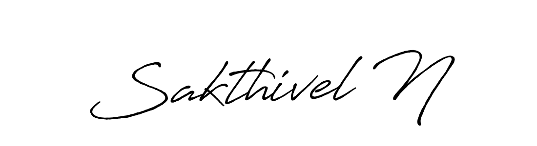 Create a beautiful signature design for name Sakthivel N. With this signature (Antro_Vectra_Bolder) fonts, you can make a handwritten signature for free. Sakthivel N signature style 7 images and pictures png