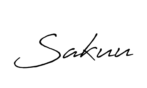 Use a signature maker to create a handwritten signature online. With this signature software, you can design (Antro_Vectra_Bolder) your own signature for name Sakuu. Sakuu signature style 7 images and pictures png