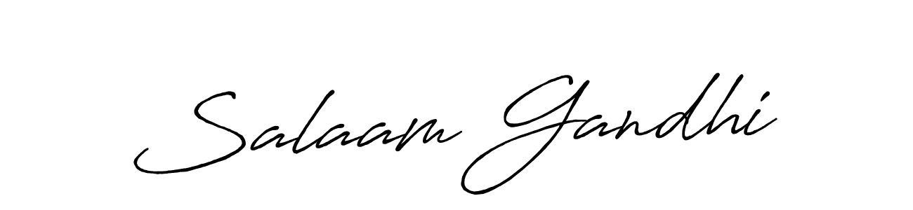 Create a beautiful signature design for name Salaam Gandhi. With this signature (Antro_Vectra_Bolder) fonts, you can make a handwritten signature for free. Salaam Gandhi signature style 7 images and pictures png