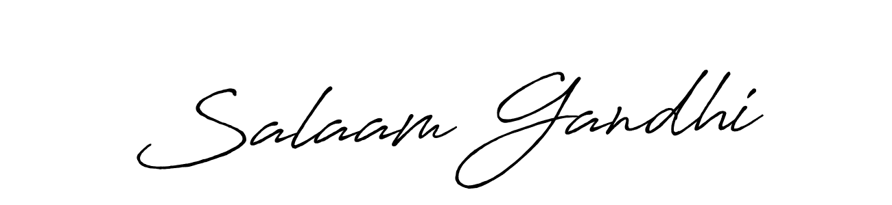 Make a beautiful signature design for name Salaam Gandhi. With this signature (Antro_Vectra_Bolder) style, you can create a handwritten signature for free. Salaam Gandhi signature style 7 images and pictures png