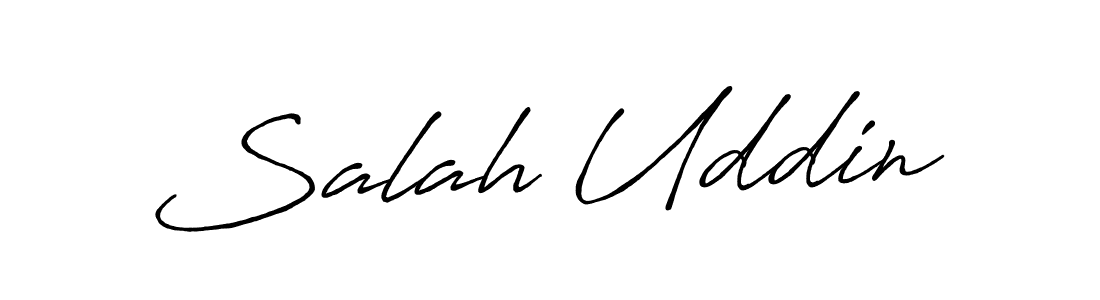 Make a beautiful signature design for name Salah Uddin. With this signature (Antro_Vectra_Bolder) style, you can create a handwritten signature for free. Salah Uddin signature style 7 images and pictures png